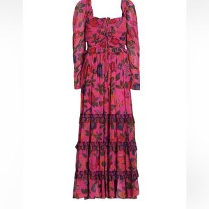 Farm Rio Sweet Forest Tiered Maxi Dress